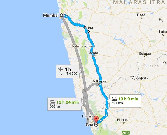 Mumbai to Goa